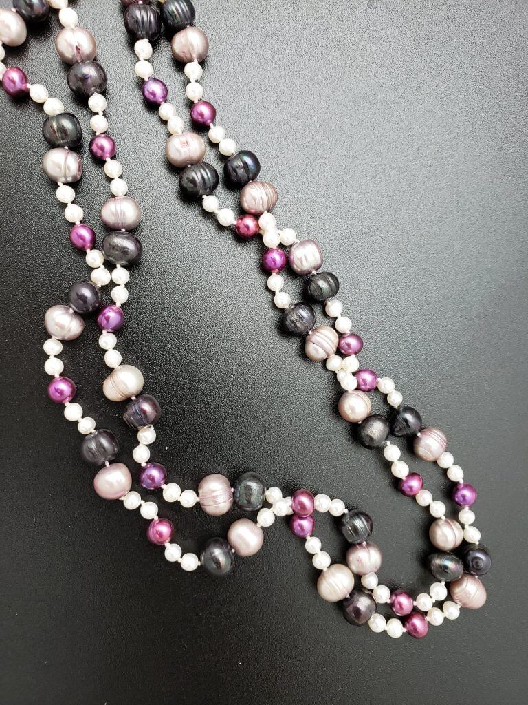 Multi Color Freshwater Pearl Necklace Aum Sacred Art