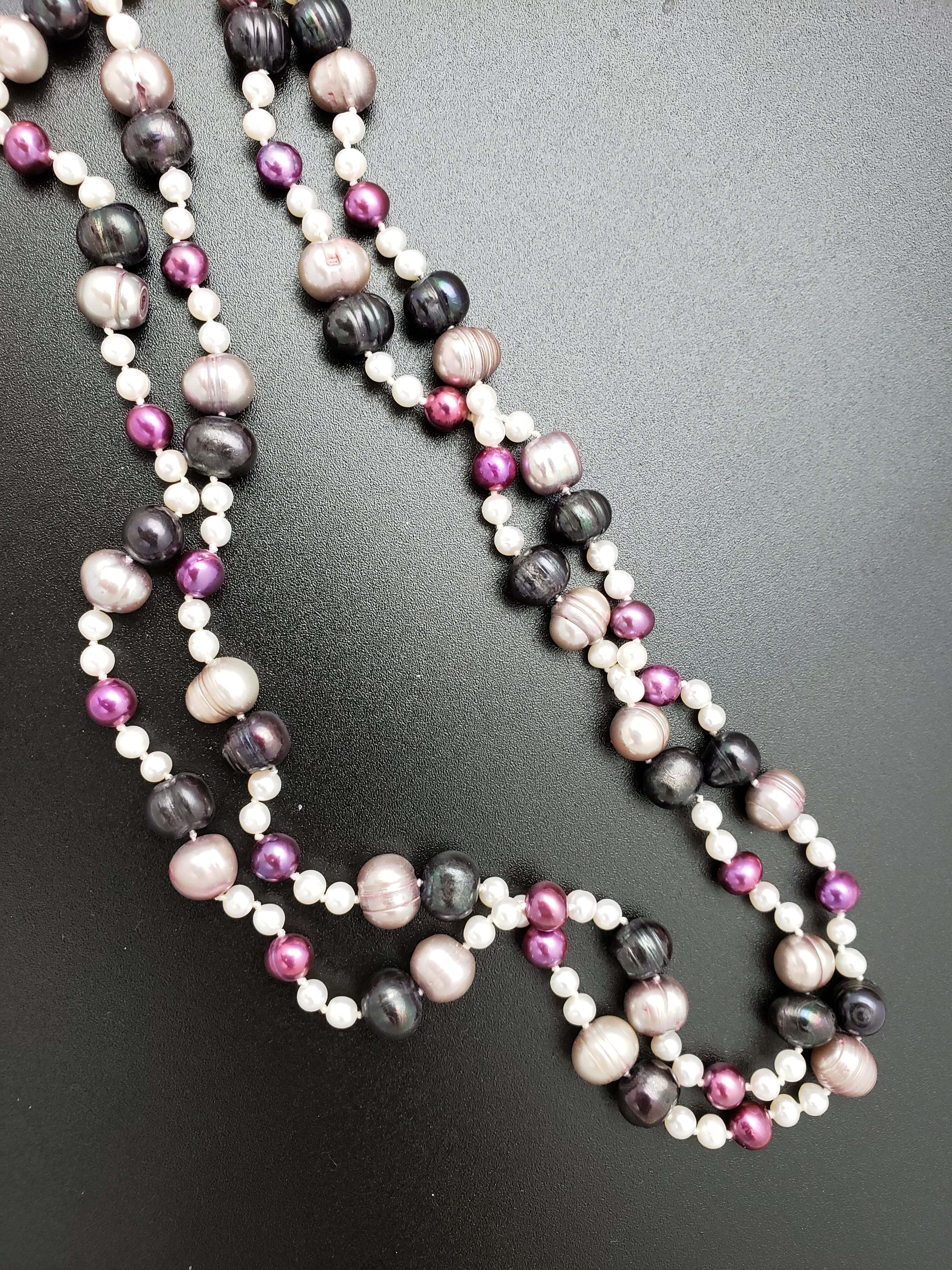Multi-color Freshwater Pearl Necklace - Aum Sacred Art