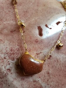 Tears of Joy Chain with Gold Sandstone Heart Pendant