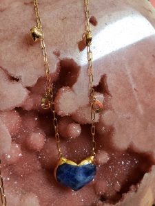 Tears of Joy Chain with Blue Agate Heart Pendant