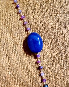 Lapis and Sapphire Knotted Vermeil Necklace