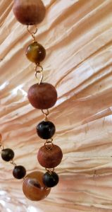 Sandalwood, Tiger Eye, Mookaite, Agate Knotted Vermeil Necklace