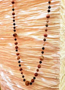 Sandalwood, Tiger Eye, Mookaite, Agate Knotted Vermeil Necklace