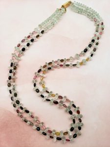 Tourmaline and Green Amethyst Two-strand Necklace