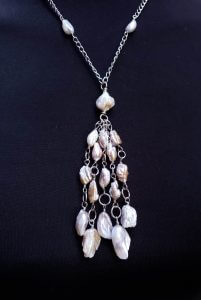 Baroque Pearl Sterling Silver Chain Necklace
