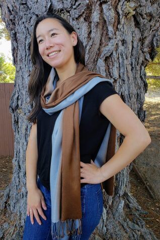 Blue and Brown Scarf - Unique design shawls