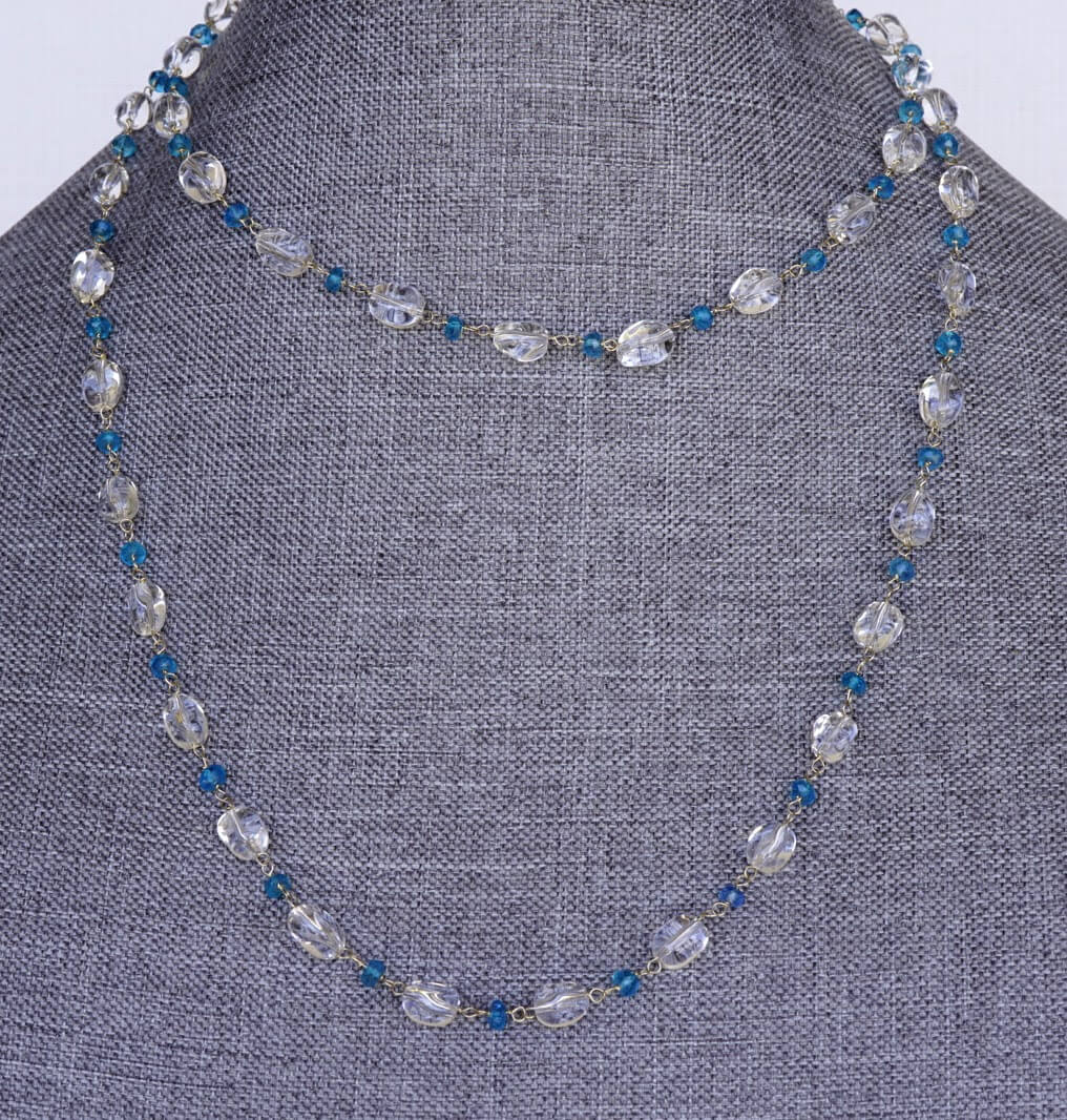 Herkimer Diamond and Aquamarine Necklace