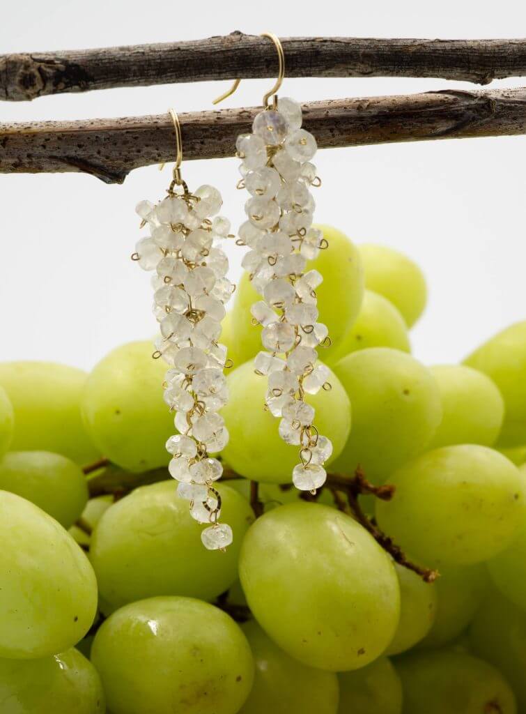Moonstone Grape Cluster Earrings Aum Sacred Art