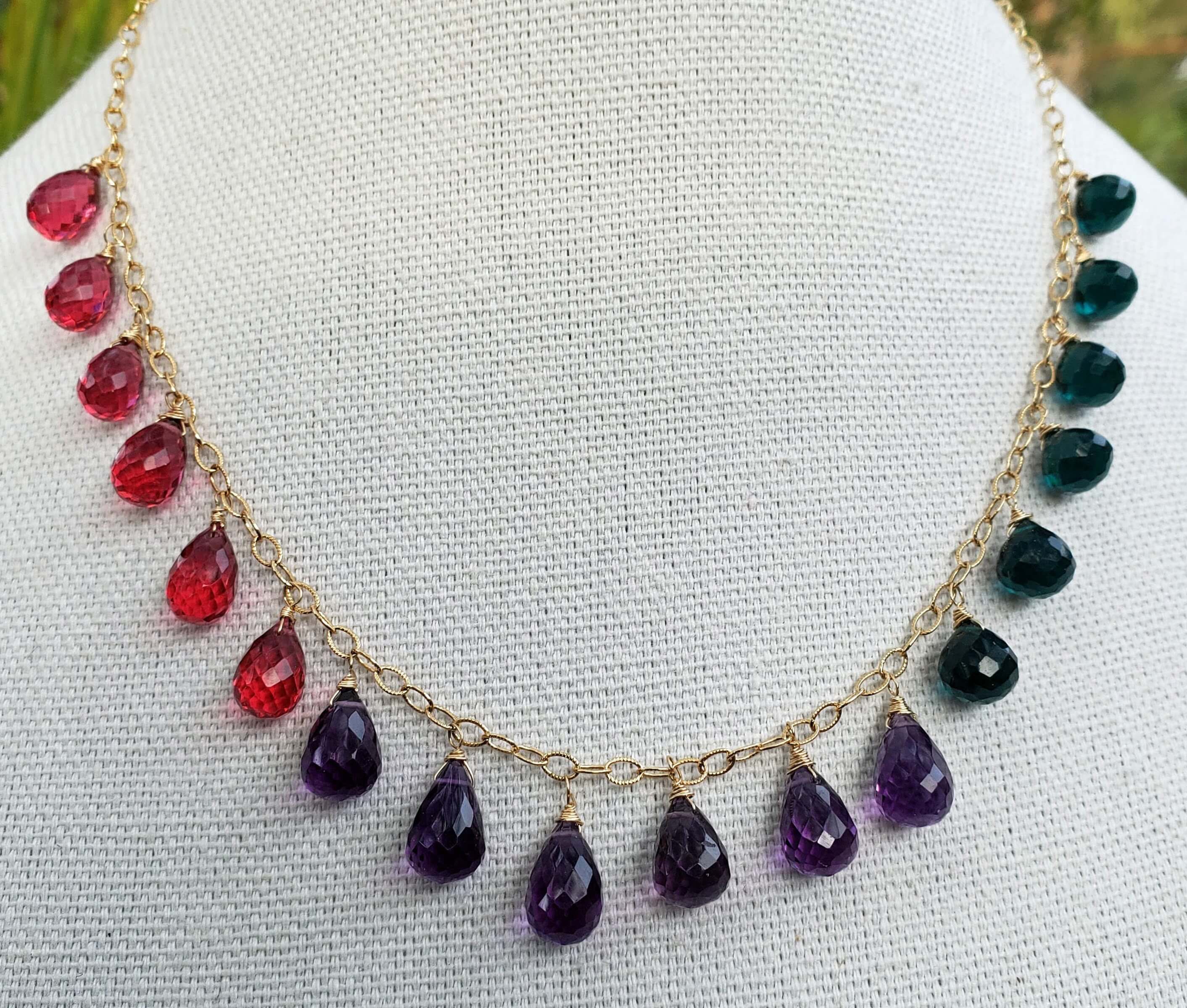 Sapphire, Amethyst and Tourmaline Necklace