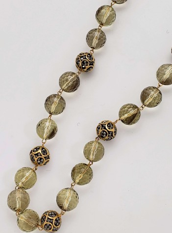 Lemon Quartz and Original Design Zircon and Vermeil Beads