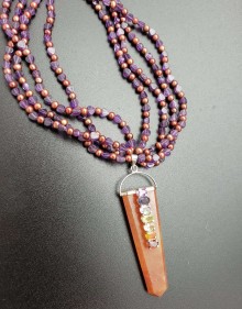 Amethyst and Pearls with Azeztulite Chakra Pendant