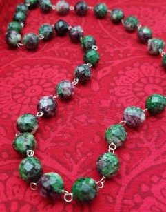 Faceted Ruby Zoisite Necklace