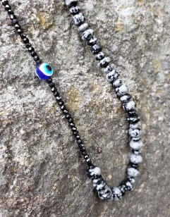 Mystic Merlinite, Black Spinel and Evil Eye Necklace