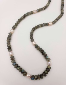 Labradorite and Pearl Necklace