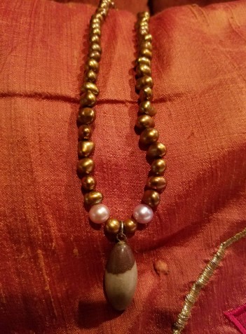 Brown Pearl with Shiva Lingam Pendant