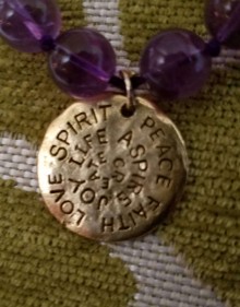 Amethyst and Cloisonne Necklace with Intention Pendant