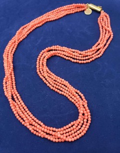 Five-Strand Coral Necklace