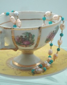 Turquoise and Freshwater Pearl Necklace