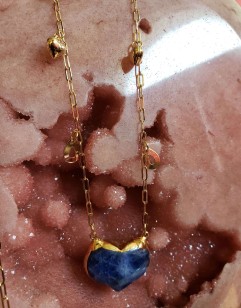 Tears of Joy Chain with Blue Agate Heart Pendant