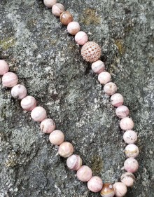 Rhodochrosite Necklace with Rose Gold