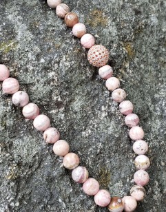Rhodochrosite Necklace with Rose Gold
