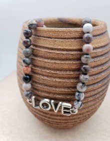 Jasper Necklace with Love Festoon