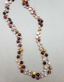 Mookaite and Baroque Natural Pearl Two-Strand Necklace