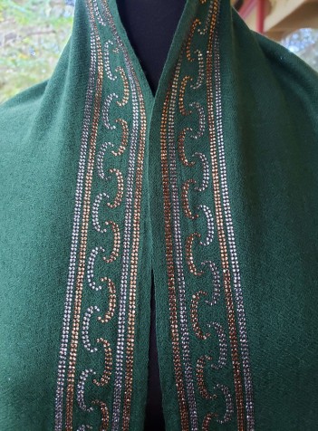 Evergreen Shawl with Swarovski Crystals Border