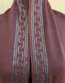 Brown Shawl with Swarovski Crystals Border