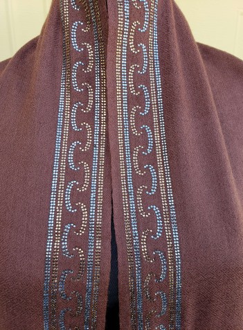 Brown Shawl with Swarovski Crystals Border