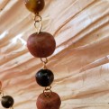 Sandalwood, Tiger Eye, Mookaite, Agate Knotted Vermeil Necklace