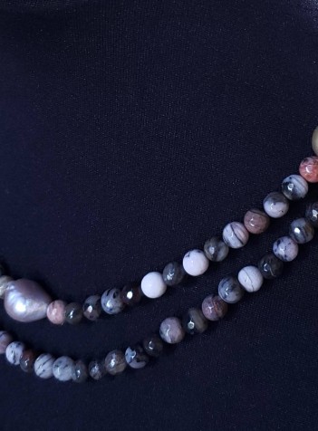 Jasper and Pearl Two-Strand Necklace