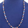 Mystic Merlinite and Rudrasksha Bead Knotted Vermeil Necklace