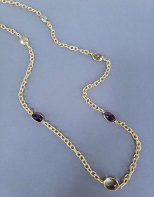 Lemon Topaz and Amethyst Necklace