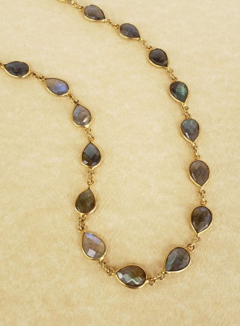 Bezel-Set Labradorite Necklace