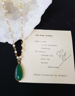 Green Onyx Necklace with Pearls