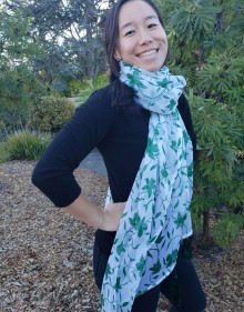 Green Flowers on White, Green Tassels