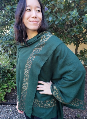 Green Shawl with Swarovski Crystals