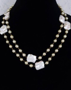 Champagne and Akoya Pearl Necklace