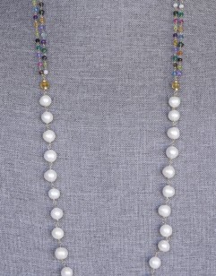 Pearl and Gem Necklace on display