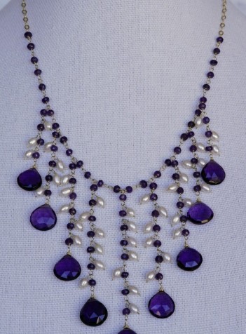 Amethyst and Pearl Necklace