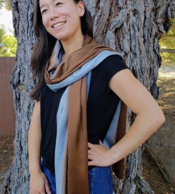 Pashmina & Silk Shawl, Scarf, or Wrap | Tibet Tree of Life Red Background