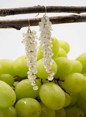 Moonstone Grape Cluster Earrings