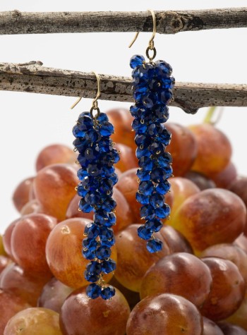 Sapphire Grape Cluster Earrings