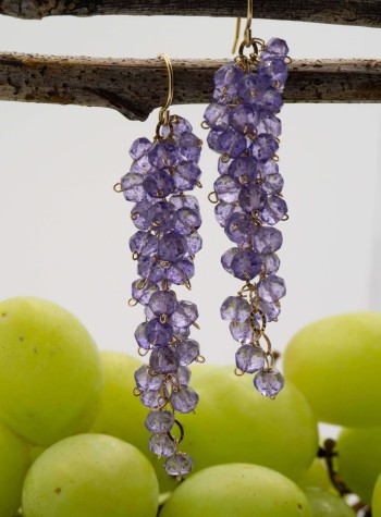 Tanzanite Grape Cluster Earrings
