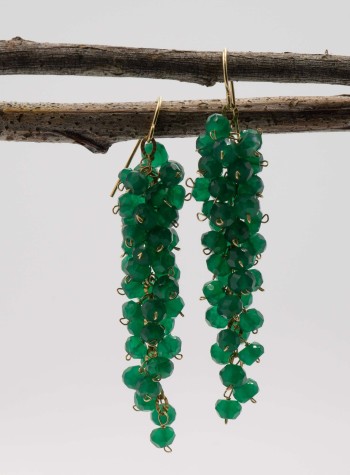 Emerald Grape Cluster Earrings