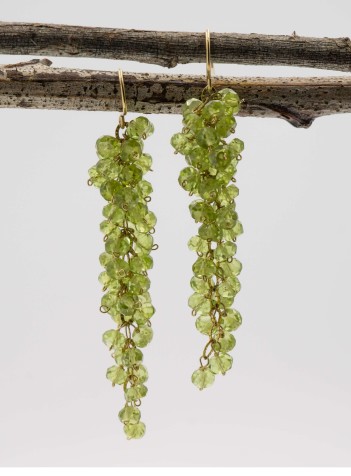 Peridot Grape Cluster Earrings