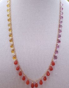 Carnelian, Citrine and Pink Amethyst Necklace