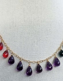 Sapphire, Amethyst and Tourmaline Necklace