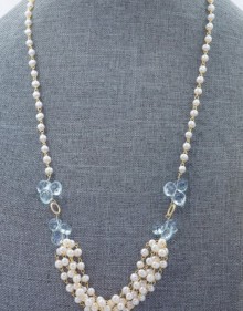 Aquamarine and pearl necklace